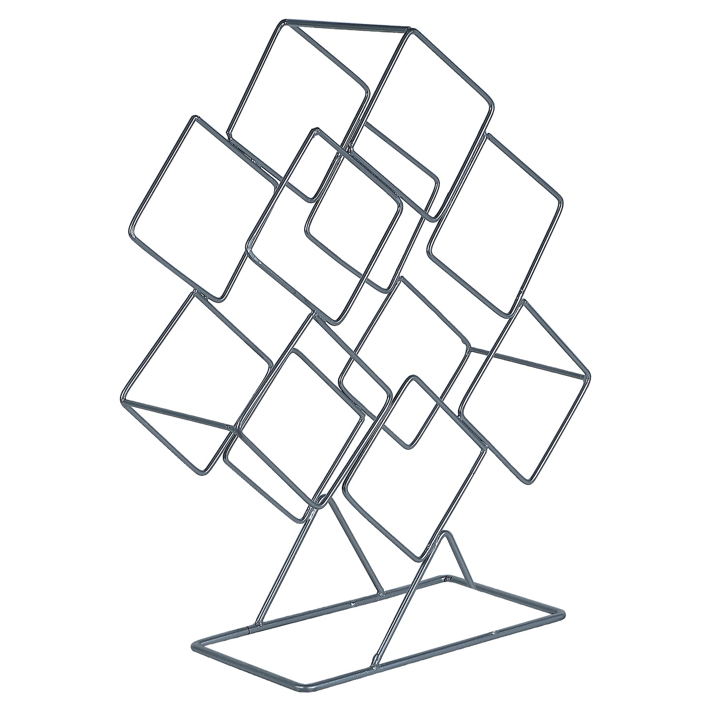 Rectangular Grey WIne Rack for 6 Bottles