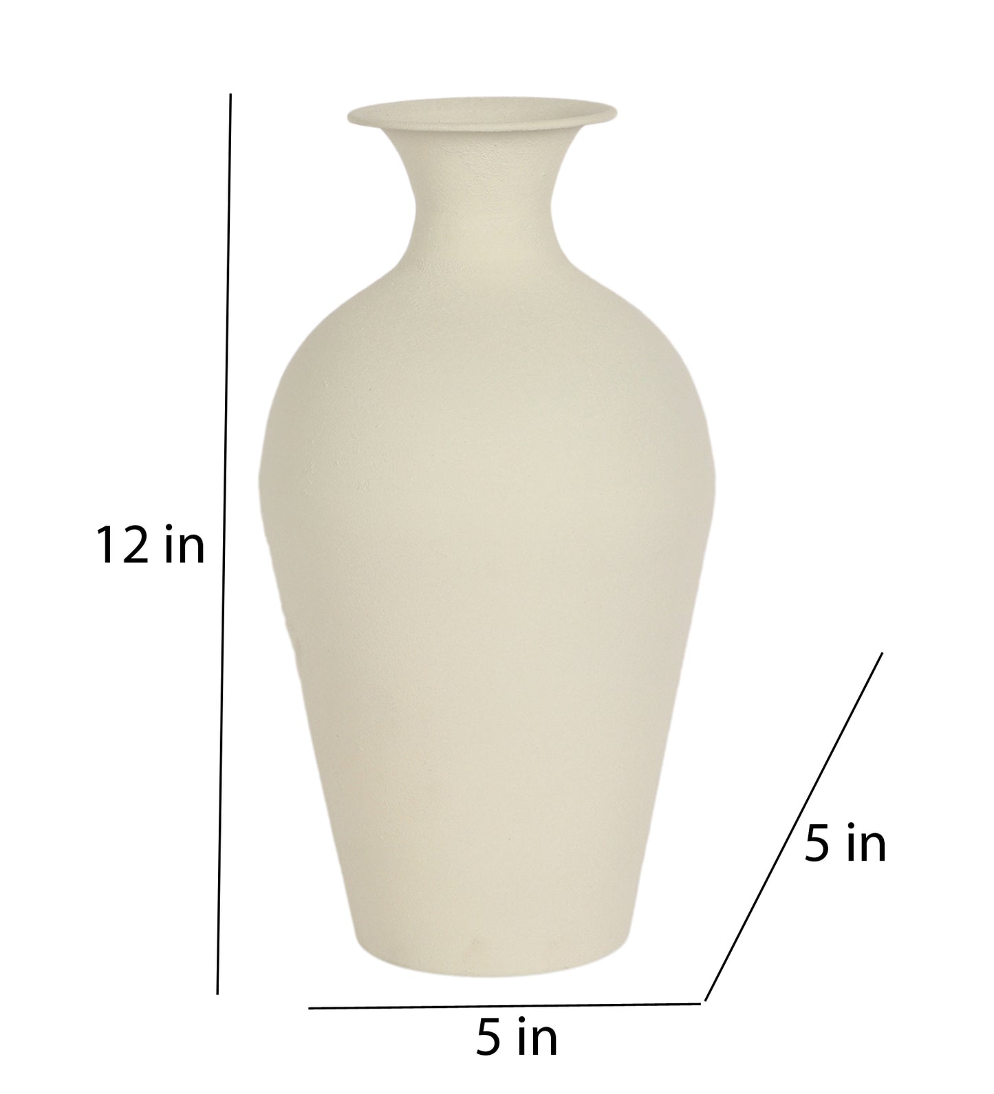 Off White Textured Flower Pot