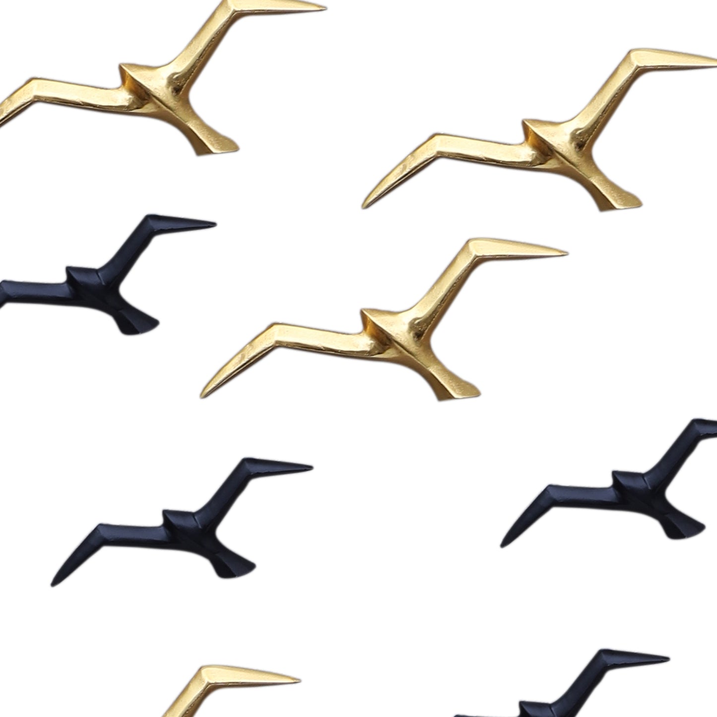 Black & Gold Flying Wings Bird Set of 4